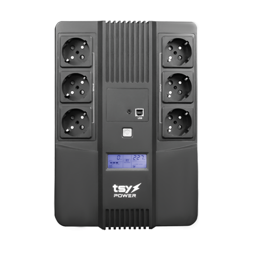 UPS TSY Power, 600VA/360W, LCD, line interactive, 6 x Schuko TSY-D-0K6-LCD [1]