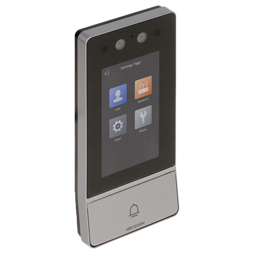 Videointerfon TCP/IP, 4.3' touch screen, camera 2x2MP, recunoastere faciala/Card/PIN/QR, PoE, IK08 - HIKVISION DS-KV9503-WBE1 [2]