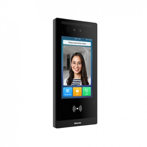 Video interfon IP SIP Akuvox E18C, recunoastere faciala, cod QR, card RFID, NFC, PIN, BLE [1]