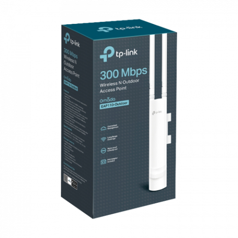 Access Point exterior, Wi-Fi 4, 300 Mbps, 3 dBi, 1 x RJ45 10/100 Mbps, PoE pasiv - TP-Link Omada EAP110-Outdoor [3]