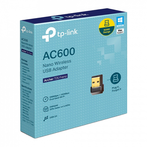 Adaptor wireless TP-Link Archer T2U Nano, AC600, Dual-Band, Nano ArcherT2UNano [1]