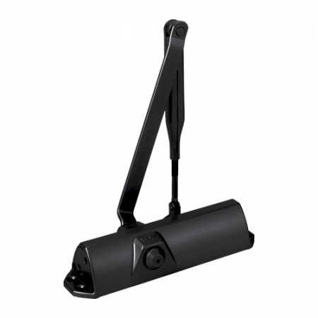 Control acces - Amortizor hidraulic negru RAL9005 cu brat articulat - DORMA TS68-BLACK