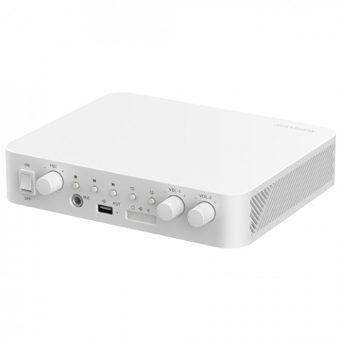 Amplificator IP doua zone, 80W, Alarma, USB, Bluetooth - HIKVISION DS-QAE1A80G1-VB [2]