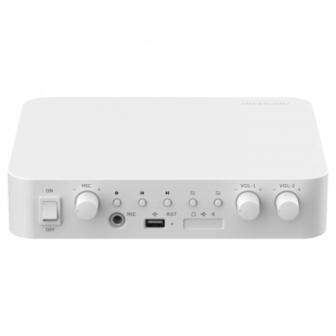 Detectie incendiu - Amplificator IP doua zone, 80W, Alarma, USB, Bluetooth - HIKVISION DS-QAE1A80G1-VB