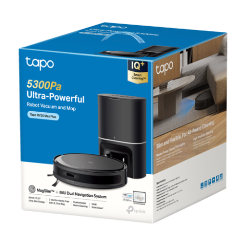 Aspirator robot RV20 Max Plus, Spalare umeda, Golire automata, 5300Pa, MagSlim & IMU - TP-Link Tapo TapoRV20MaxPlus [2]