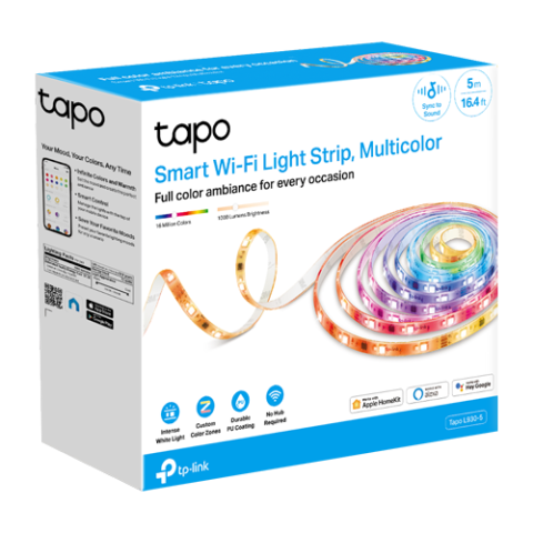 Banda LED RGBW inteligenta, 5 metri, Wi-Fi, control de la distanta - TP-LINK Tapo TapoL930-5 [1]