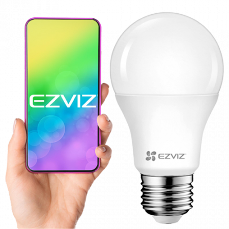 Bec LED inteligent EZVIZ, Wi-Fi, E27, 806 lmn, lumina calda 2700K ajustabila CS-HAL-LB1-LWAW [1]