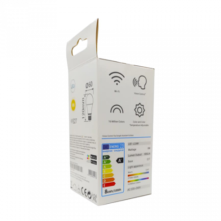 Bec LED inteligent EZVIZ, Wi-Fi, E27, 806 lmn, lumina calda 2700K ajustabila CS-HAL-LB1-LWAW [2]