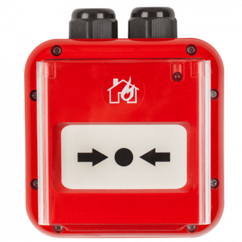 Detectie incendiu - Buton de incendiu conventional de exterior, capac protectie, IP67, EN 54-11 - TELETEK SensoMAG-MCP50IP67