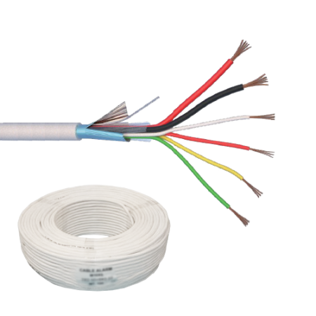 Cabluri ALARMA - Cablu de alarma 6 fire ecranate + alimentare 2x0.75, cupru integral, 100m 6CUEF+2x0.75