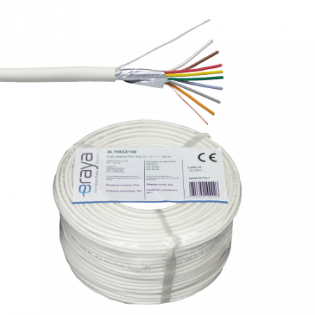 Cabluri ALARMA - Cablu de alarma 8 fire ecranate, cupru integral, 100m - eRaya AL10822-100
