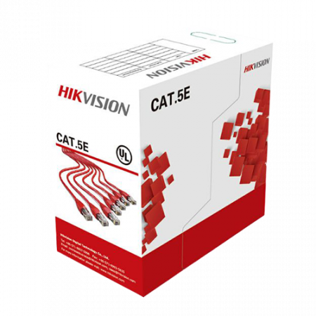 Cabluri DATE - Cablu UTP cat5e 0.5mm, cupru integral, cutie 305 metri - HIKVISION DS-1LN5E-S