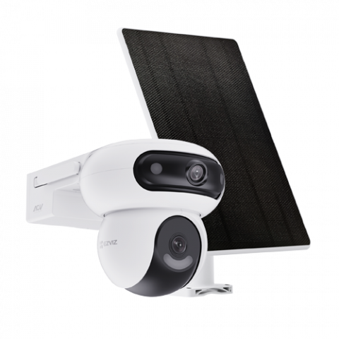 Camere supraveghere Wi-Fi & 4G - Camera IP PT Dual-Lens 4MP + panou solar 8W, Wi-Fi6, Baterie 10.400 mAh, Audio, IR 35M - EZVIZ CS-HB90/SP(2x4MP)