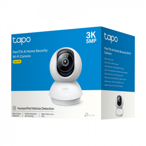 Camera IP Smart Wi-Fi, 3K 5MP, Pan&Tilt, Audio bidirectional, Alarma - TP-Link Tapo TapoC230 [2]