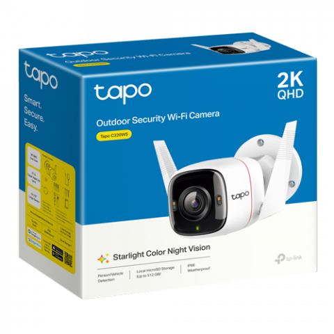 Camera IP Wi-Fi, 2K QHD, Starlight, Audio bidirectional, Alarma, IR 30M - TP-Link Tapo TapoC320WS [1]