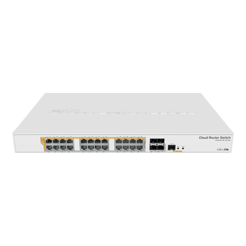 Solutii MikroTik - Management Switch 24 x Gigabit PoE+ Out 450W, 4 x SFP+ 10Gbps - Mikrotik CRS328-24P-4S+RM