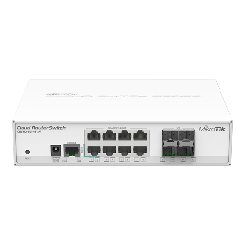 Solutii MikroTik - Management Switch, 8 x Gigabit, 4 x SFP 1.25 Gbps - Mikrotik CRS112-8G-4S-IN