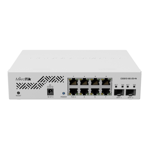 Solutii MikroTik - Smart Switch, 8 x Gigabit, 2 x SFP+ 10Gbps - Mikrotik CSS610-8G-2S+IN