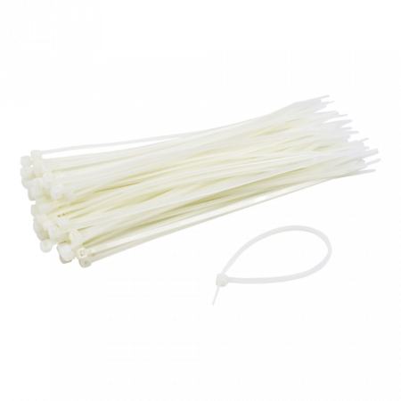 Cabluri si accesorii - Coliere de plastic 250x3.6 mm, ALB, 100 buc TCP-250-3.6-W