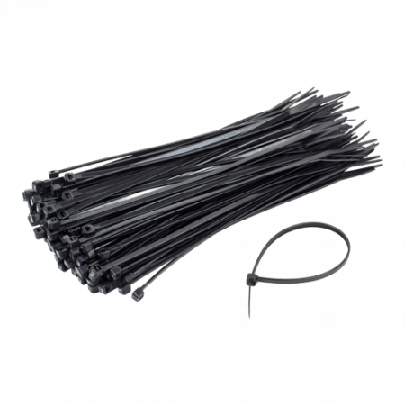 Cabluri si accesorii - Coliere de plastic 300x3.6 mm, NEGRU, 100 buc TCP-300-3.6-B