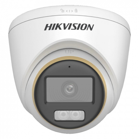 ColorVu, Dual Light - Camera analog 2MP, lentila 2.8mm, IR 40m, WL 40m, TVI/AHD/CVI/CVBS, Mic. - HIKVISION DS-2CE72DF3T-LFS-2.8mm [1]