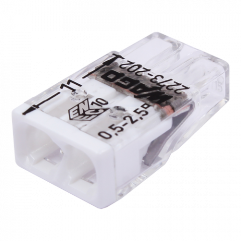Organizatoare si accesorii - Conector compact de imbinare, 2 fire, max. 2.5 mmÂ² (100 buc.) - WAGO 2273-202