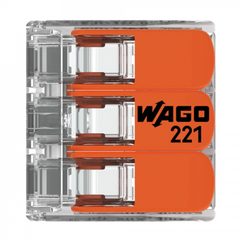 Conector derivatie 3 fire, max. 4 mmÂ² (50 buc.) - WAGO 221-413 [2]