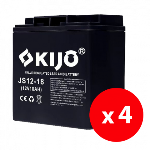 Acumulatori si baterii - Cutie 4 acumulatori JS12-18 - KIJO JS12-18-BAX