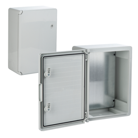Cutie distributie IP65 din ABS gri, usa mata, placa metalica, 300x400x170 mm PP3004 [2]
