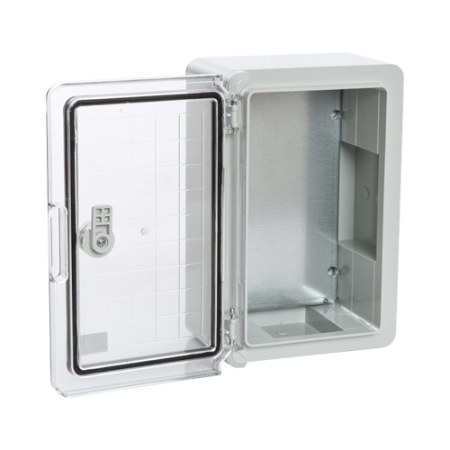 Cutie distributie IP65 din ABS gri, usa transparenta, placa metalica, 200x300x130 mm PP3011 [2]