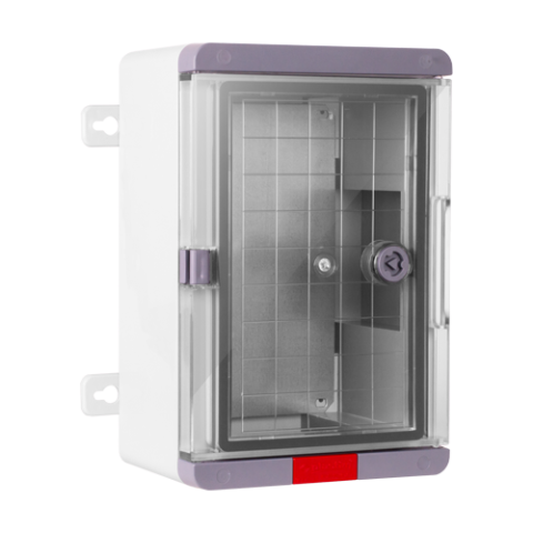 Supraveghere video - Cutie distributie IP67 din ABS gri, usa transparenta, placa metalica, 300x400x170mm PS304017