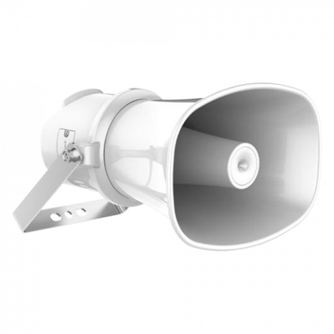 Detectie incendiu - Difuzor IP cu palnie 7W, Mic., 4GB EMMC, PoE, iesire 12VDC 25mA, Alarma - HIKVISION DS-QAZ1307G1T-E