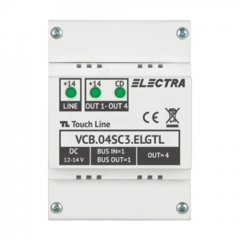 Interfonie audio video - Doza derivatie video 4 iesiri - ELECTRA VCB.04SC3.ELGTL