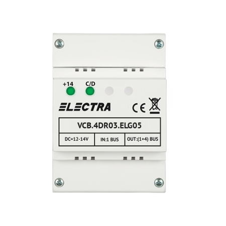 Interfonie audio video - Doza derivatie video 4 iesiri pentru EXPERT, G3 - ELECTRA VCB.4DR03.ELG05