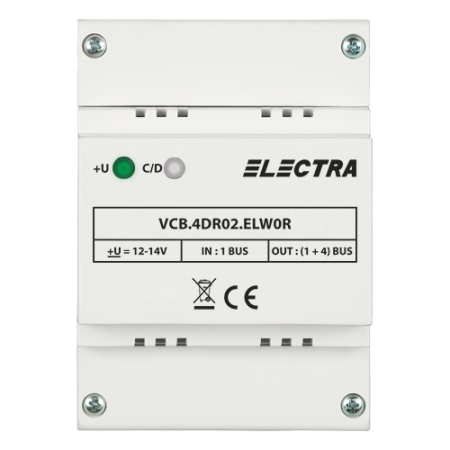 Accesorii interfoane - Doza derivatie video 4 iesiri REZIDENTIAL - ELECTRA VCB.4DR02.ELW0R