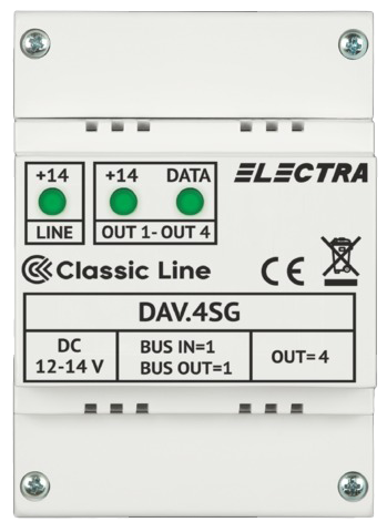 Interfonie audio video - Doza derivatie video DAV.4SG Classic 4 iesiri - ELECTRA DAV.4SG