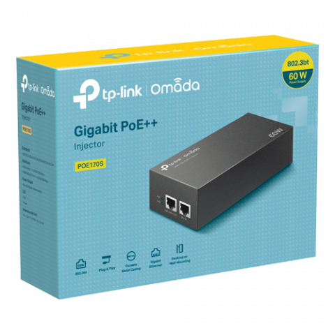 Injector PoE++, 2 x RJ45 Gigabit, 60W - TP-Link Omada POE170S [2]