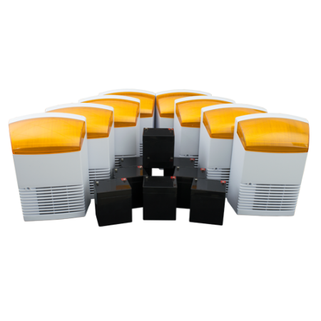 Sirene - KIT 8 sirene de exterior + 8 acumulatori 12V, 4.5Ah BS1X8+8AC