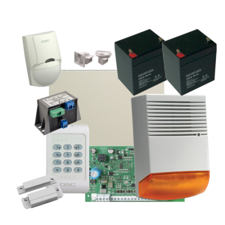 Kituri sisteme de alarma - Kit alarma la efractie DSC cu sirena exterioara KIT1404EXT-BS1