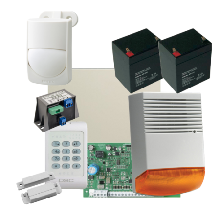 Kituri sisteme de alarma - Kit alarma la efractie DSC cu sirena exterioara KIT1404EXT-BS1-OPT