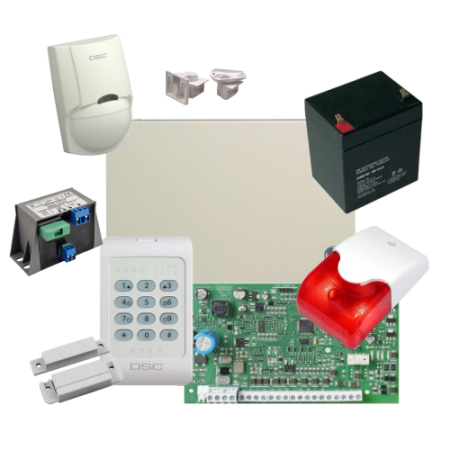 Kituri sisteme de alarma - Kit alarma la efractie DSC cu sirena interioara KIT1404INT