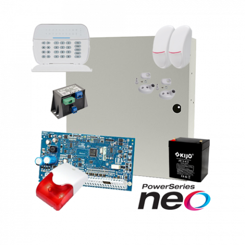 Kituri sisteme de alarma - Kit alarma la efractie DSC NEO cu sirena interioara KIT2016INT