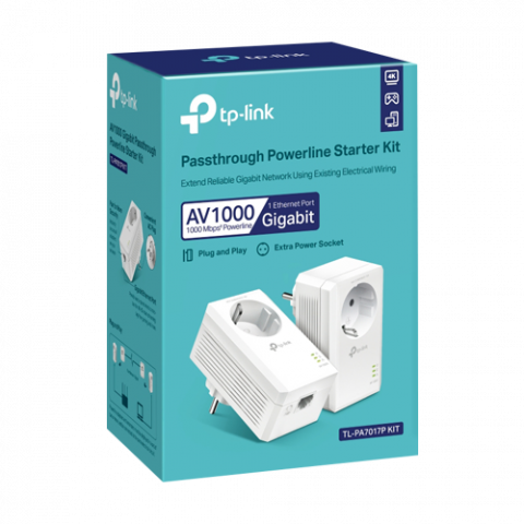 Kit Powerline AV1000, Passthrough, 1 x RJ45 Gigabit - TP-Link TL-PA7017PKIT [1]