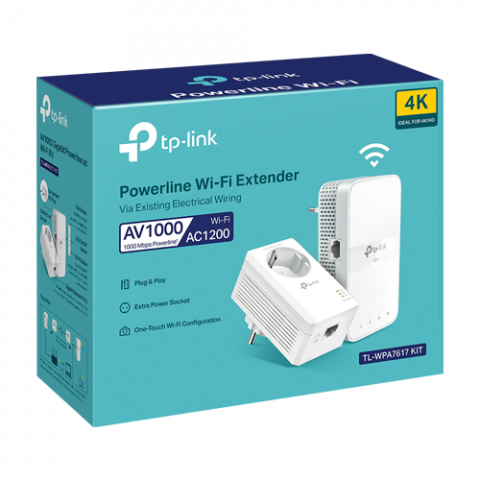 Kit Powerline AV1000, Wi-Fi 5, AC1200 Dual-Band, 1 x RJ45 Gigabit - TP-Link TL-WPA7617KIT [2]