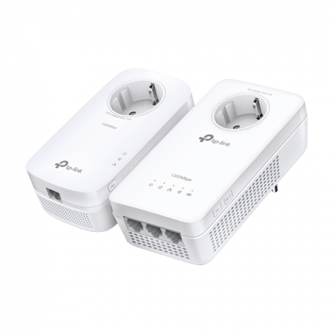 Transmisie wireless IP - Kit Powerline AV1300, Passthrough, Wi-Fi 5, AC1200 Dual-Band, 3+1 x RJ45 Gigabit - TP-Link TL-WPA8631PKIT