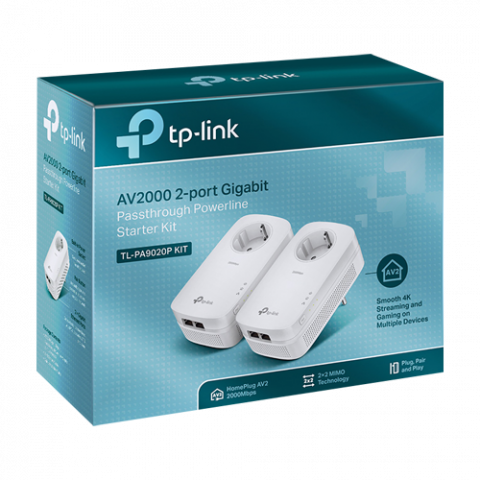 Kit Powerline AV2000, Passthrough, 2 x RJ45 Gigabit - TP-Link TL-PA9020PKIT [2]