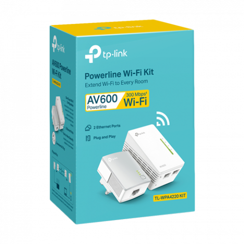 Kit Powerline AV600, Wi-Fi 4, N600 2.4GHz, 2+1 x RJ45 10/100 Mbps - TP-Link TL-WPA4220KIT [2]