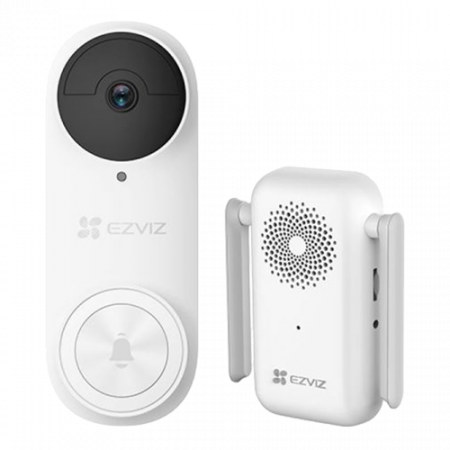 Kituri interfoane - Kit sonerie video EZVIZ, conexiune Wi-Fi, rezolutie 3k, acumulator 5200mAh, PIR detectie miscare, unghi vizualizare ultra-larg, slot SDcard CS-DB2-Pro-3K