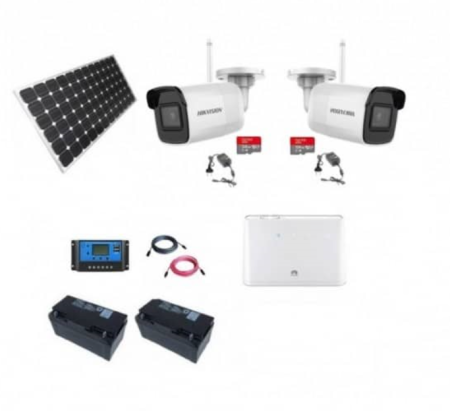 Supraveghere video - Kit supraveghere format din panou solar fotovoltaic 150W, router 4G si 2 camere supraveghere 5Mpx