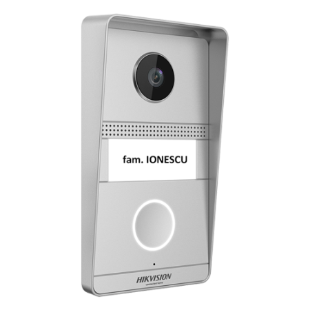 Kit videointerfon analogic 7inch, camera 2MP, conectare 2 fire - HIKVISION DS-KIS101-P(S) [1]